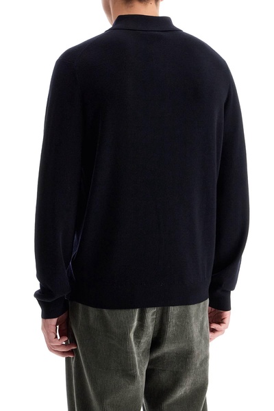 merino wool polo-style pullover sweater