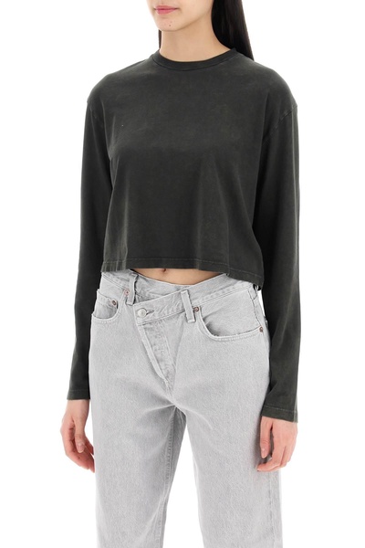 Agolde cropped long-sleeved mason t