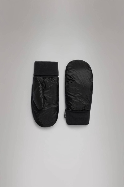 ripstop puffer mittens in black