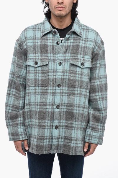 virgin wool overshirt with check motif