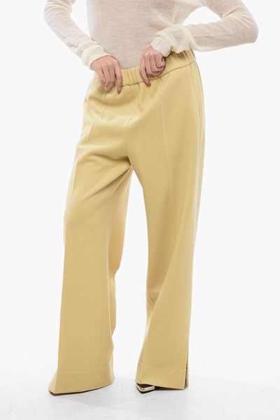 cropped wide-leg pants with split hem