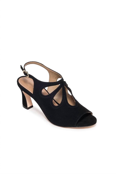 wome's nili heels - medium in black kid suede