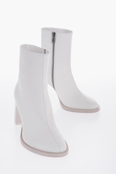 leather lisa ankle boots with curved heel 9cm
