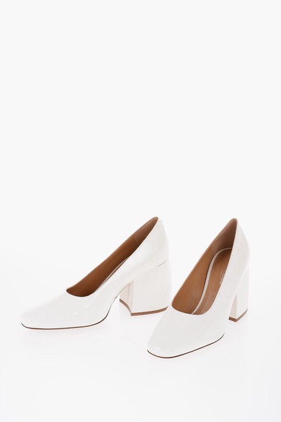 patent leather pumps with chunky heel 7 cm