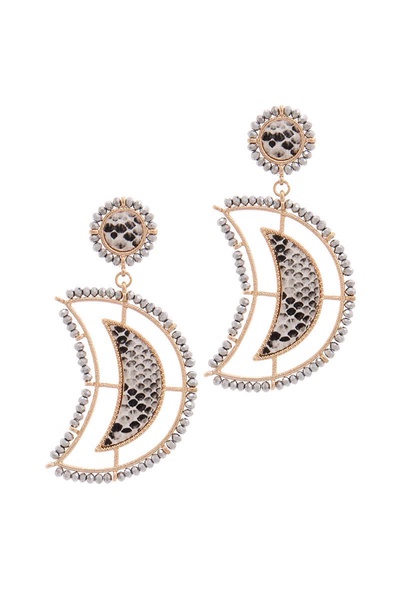 women's beaded snake pattern post drop earring