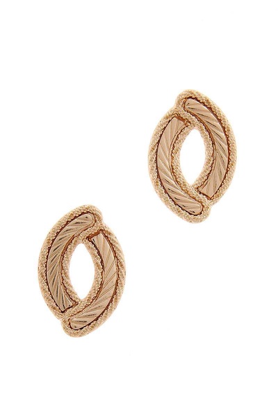 women's oval shape metal post earring