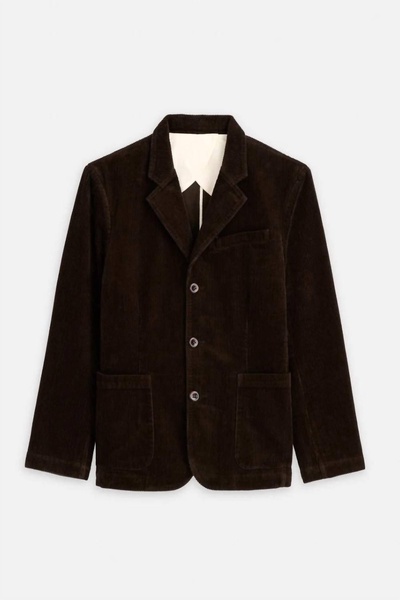 mill blazer in corduroy in chocolate