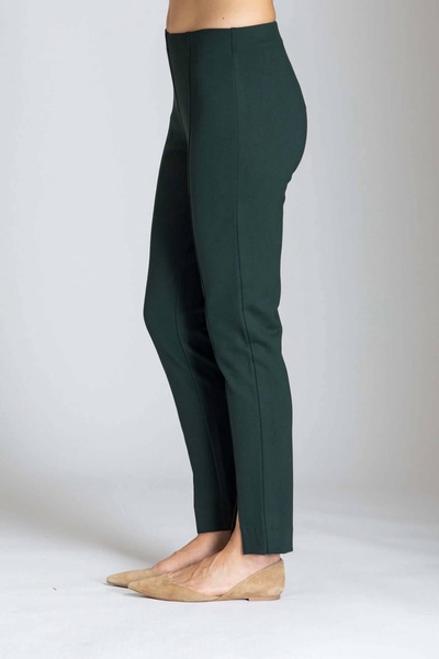 split ponte pants in deep emerald