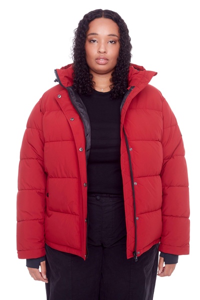 forillon plus | women's vegan down (recycled) short quilted puffer jacket (plus size)
