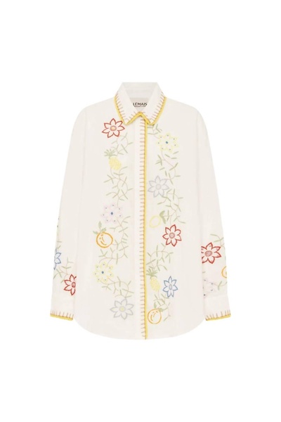 olivia embroidered shirt in cream