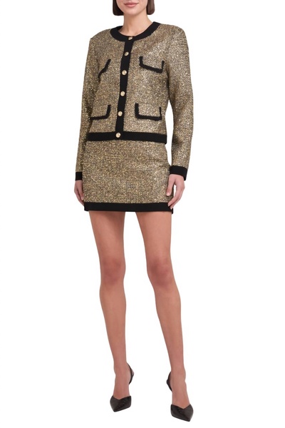 paxton jacket in gold/black