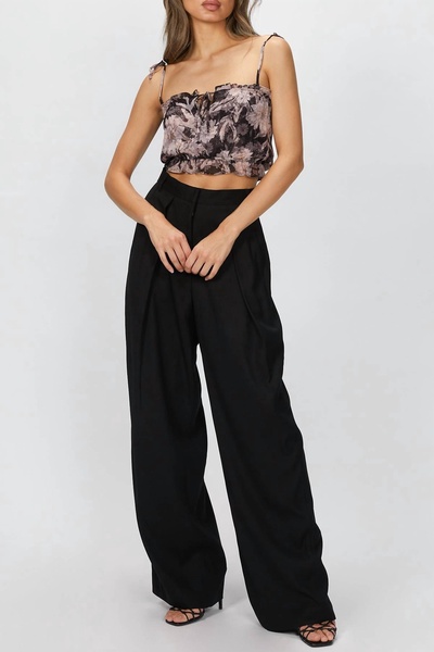 high-rise pants in black