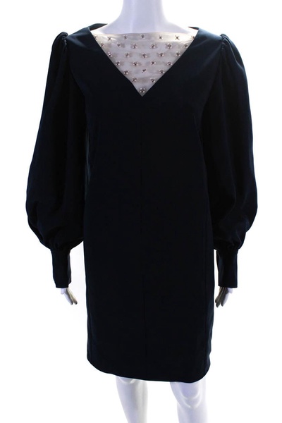 womens water drop bluson dress navy