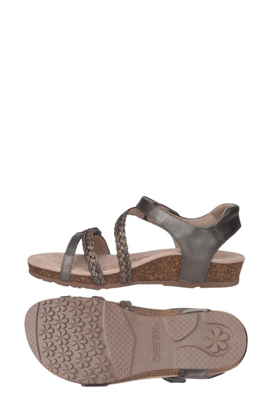 jillian braided quarter strap sandal in grey