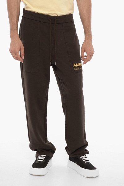 brushed cotton joggers with contrasting logo