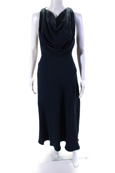 womens back zip sleeveless midi hurley dress midnight blue