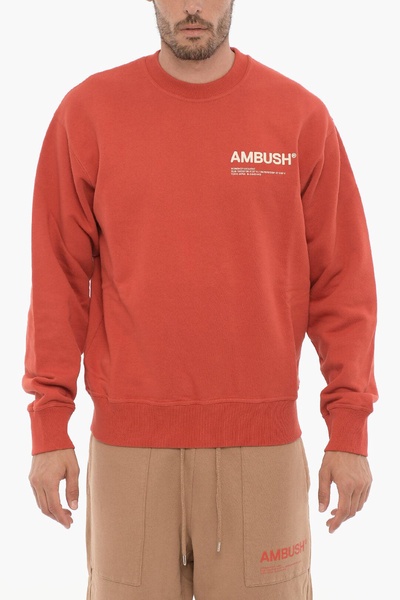 fleeced cotton workshop crew-neck sweatshirt