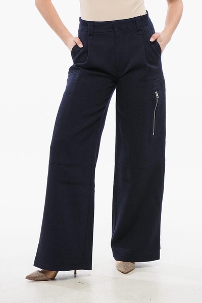 high-waisted wool pleated pants