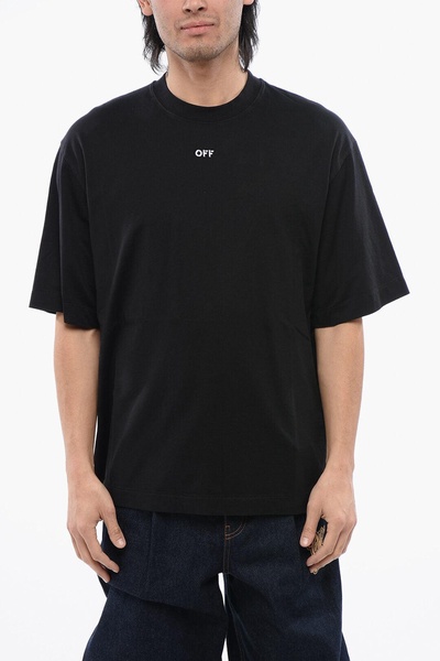 solid color skate crew-neck t-shirt with arrow embroidery
