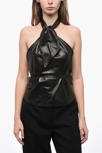 leather halter top