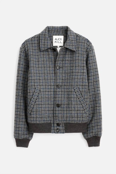 houndstooth bomber in black