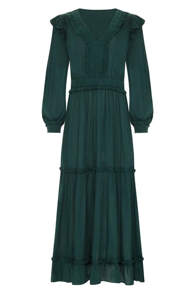 summer midi dress in emerald