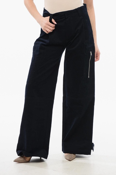 high-waisted velour pleated pants