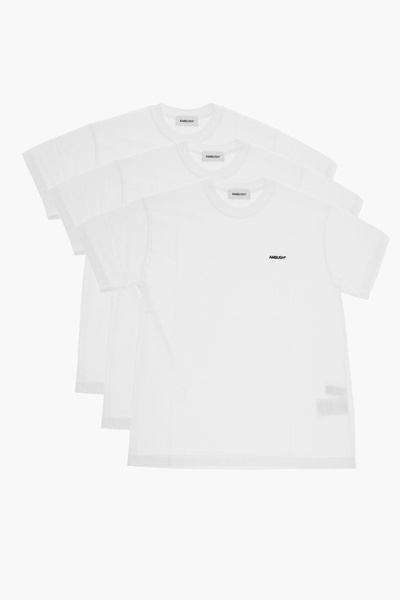 set of 3 solid color t-shirt with embroidered logo