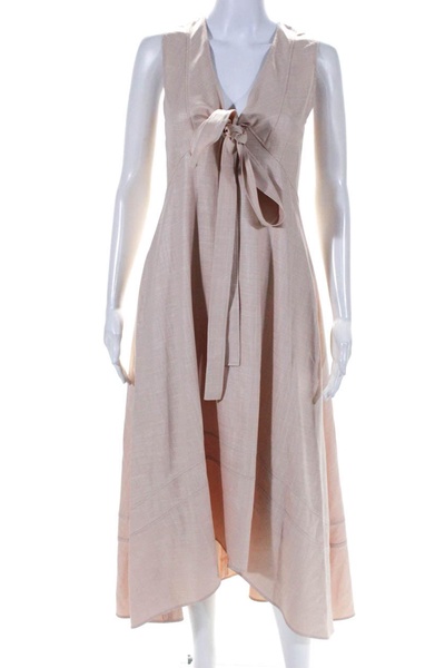 womens sleeveless neck tie dress dusty rose