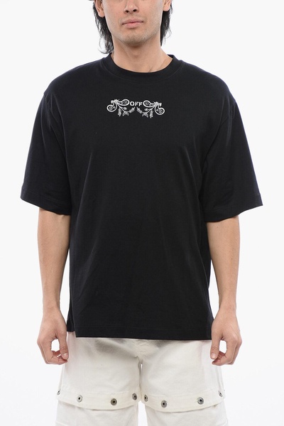 skate-fit tattoo bandana embroidered t-shirt