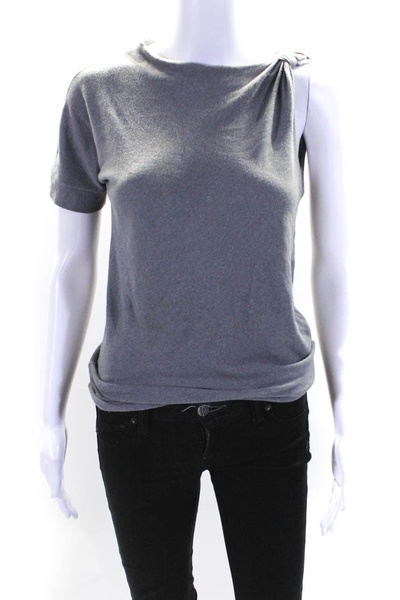 womens sleeveless scoop neck top gray