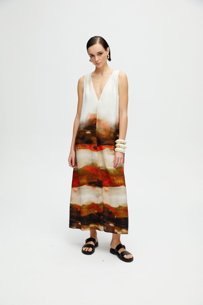 printed ankle length dress
