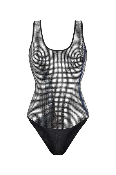 metallic jersey bodysuit