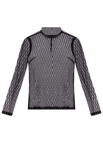 Dolce & Gabbana Lace top with stand-up collar