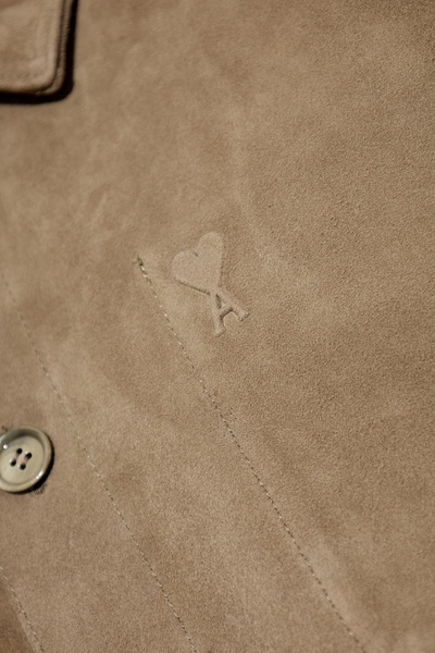Ami Alexandre Mattiussi Suede jacket with embossed logo