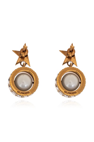 Golden Goose Earrings with shimmering crystals