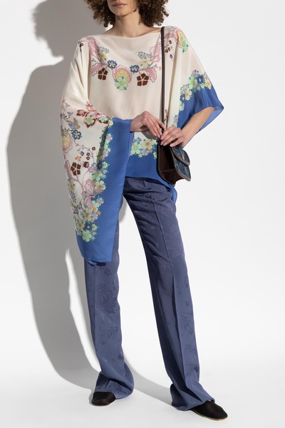 Etro Silk top with floral motif