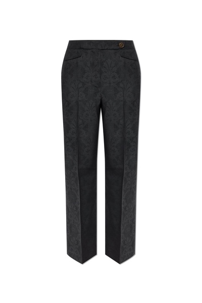 Etro Creased trousers with decorative pattern
