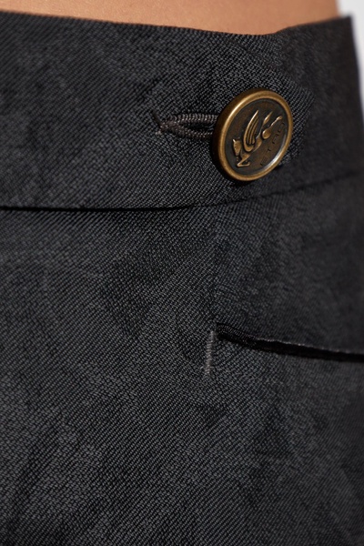 Etro Creased trousers with decorative pattern