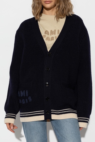 Ami Alexandre Mattiussi Wool cardigan with logo