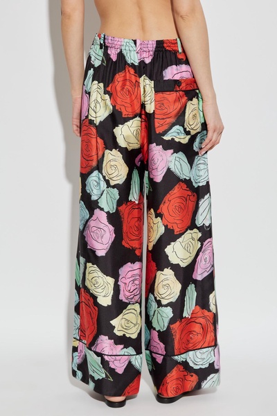 Marni Silk pants with floral motif