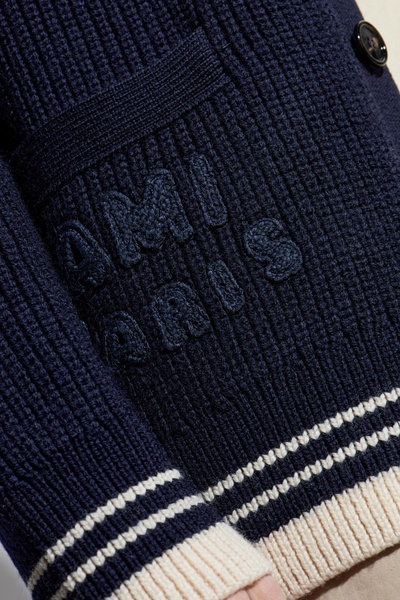 Ami Alexandre Mattiussi Wool cardigan with logo
