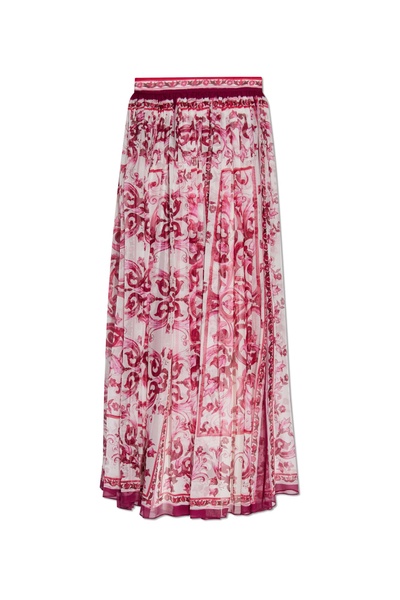 Dolce & Gabbana Silk skirt with Majolica pattern