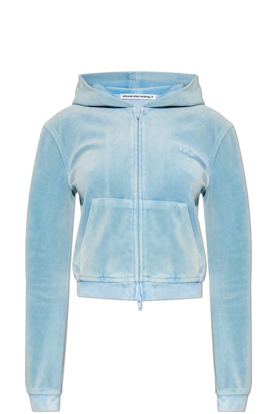 T by Alexander Wang Velour hooded sweatshirt