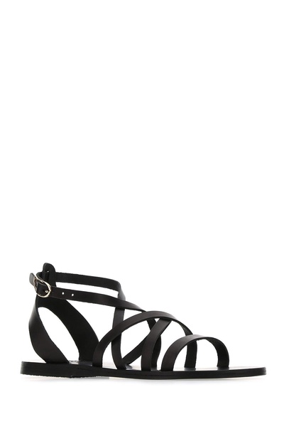 Black leather Delia sandals