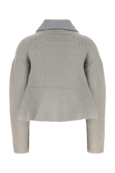 Grey Mohair Blend Polo Shirt