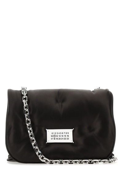 Maison Margiela Women Black Nappa Leather Small Glam Slam Flap Crossbody Bag