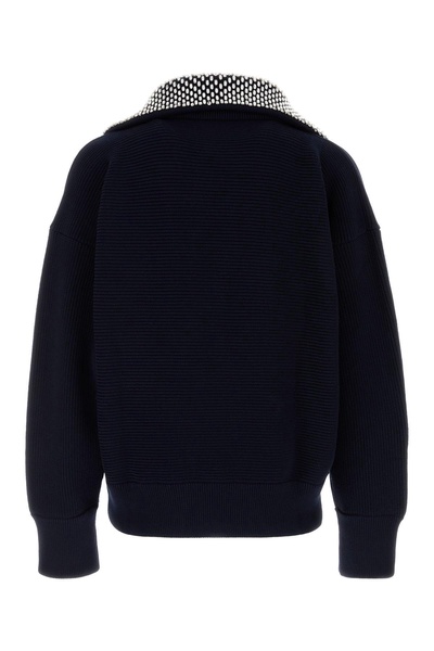 Gucci Men Navy Blue Stretch Cotton Blend Polo Shirt