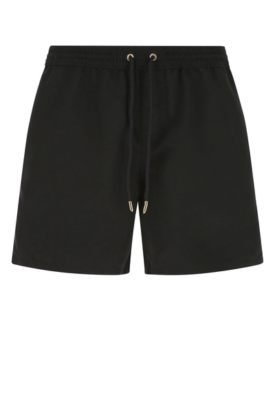 Black polyester swimming shorts