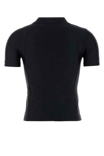 Black stretch nylon t-shirt